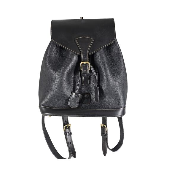 DOONEY & BOURKE VINTAGE 80's WOMEN'S BLACK AWL LEATHER BACKPACK 12x10x4